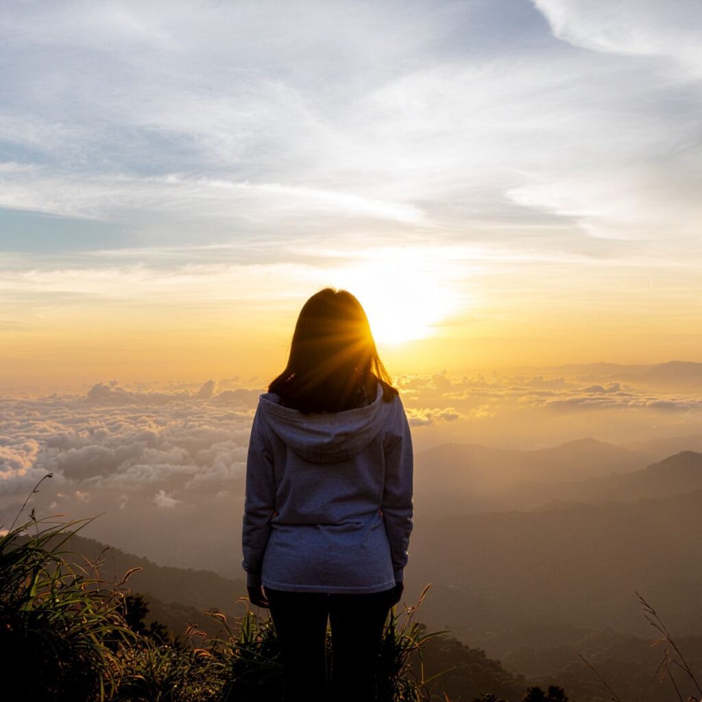 woman on moutain